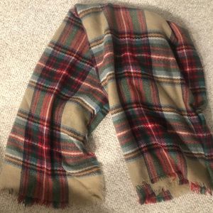 Plaid blanket scarf